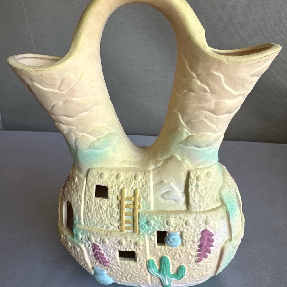 Handcrafted Pastel Ceramic Art Vase